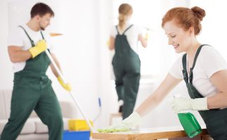 Cleaning service during work